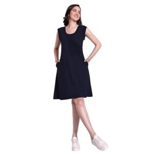 Women's Knee Length A Line Lounge Wear Dress for Summer