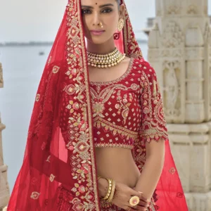 Innoveup Silk beige and brown Bridal Lehenga